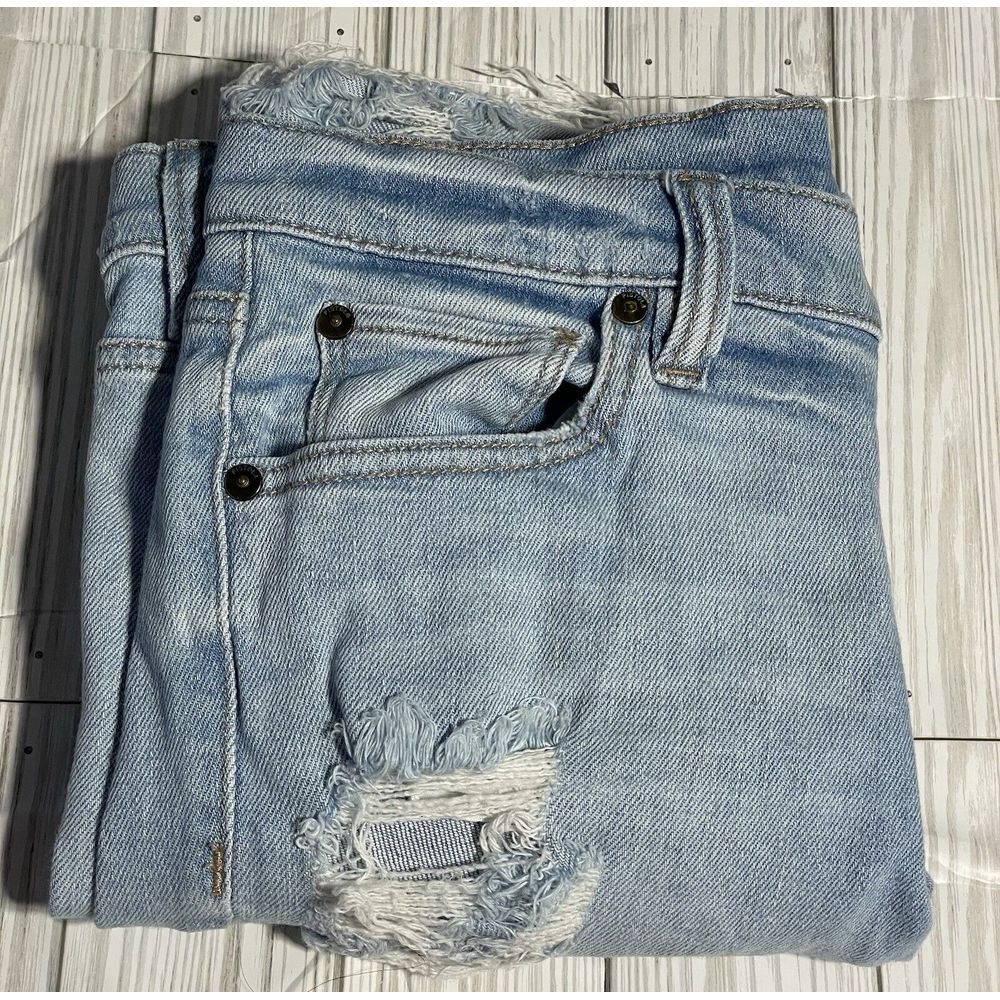 Women's Pistola Heavy Distressed Light Wash Jeans Size 26 Style P5828‎